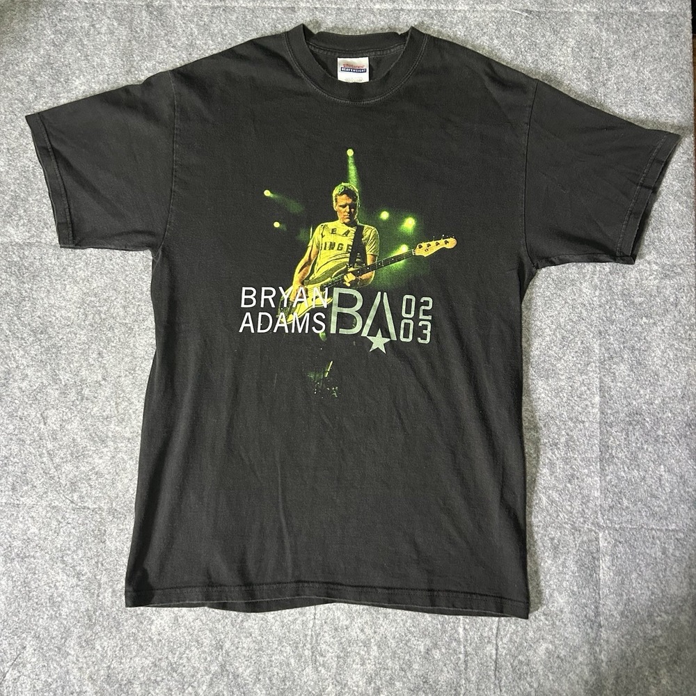 Bryan Adam Men's Medium 2002 Tour Black T Shirt